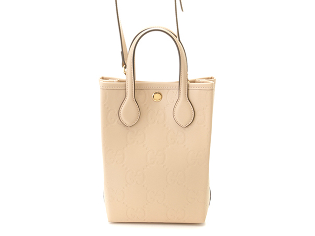 GUCCI グッチ GG スーパーミニバッグ ベージュ レザー 790133