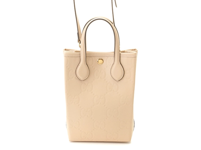 GUCCI グッチ GG スーパーミニバッグ ベージュ レザー 790133