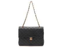 CHANEL　シャネル　マトラッセWフラップ25　Wチェーンショルダー　ブラック　ゴールド金具　ラムスキン　【471】L