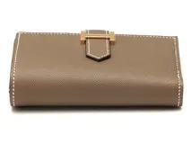 新品未使用】W刻印HERMESベアンコンパクトエトゥープ G金具 マダム