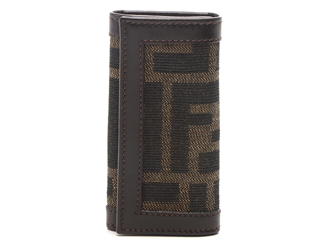 FENDI キーケース ブラウン ブラック FENDI キャンバスFFズッカパターンキーケース ブラウン｜VINTAGE