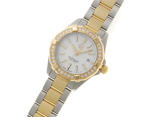 TAG HEUER　　タグ・ホイヤー アクアレーサー　　ダイヤベゼル　　ステンレス/ゴールド　　クォーツ　　WBD1421.BB0321　　【436】　　2148103862113