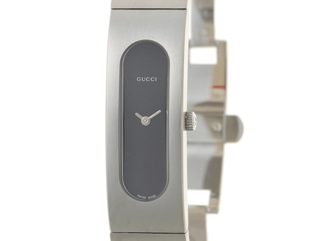 GUCCI グッチ2400Sシルバーバングル 文字盤ブラック GUCCI グッチ バングルウォッチ 2400S ステンレス ブラック文字