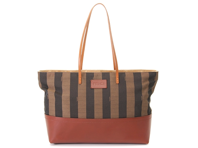 フェンディ　ペカン　トートバッグ　ブロックチェック柄　デカロゴ　肩掛け可　A4可 FENDI】【ヴィンテージ】フェンディ『ペカン柄 ブロックチェック 2WAY
