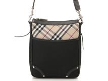 BURBERRY　バーバリー　チェック柄 ショルダーバッグ ベージュ/ブラック キャンバス【431】2148103862892