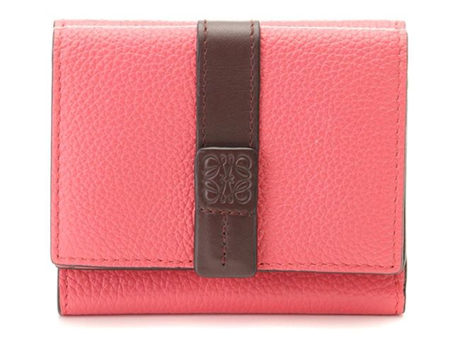 ロエベ LOEWE 長財布　グレージュxサーモンピンク ロエベ LOEWE 長財布 グレージュxサーモンピンク