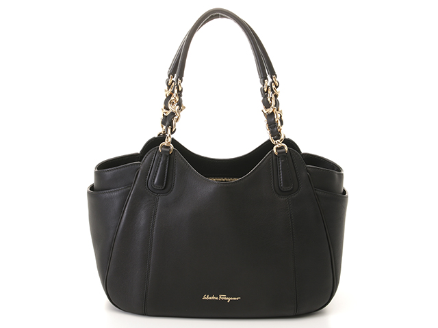正規店買付【FERRAGAMO】ラージ ブラック レザー トートバッグ トートバッグ（ラージ） - メンズ | Ferragamo