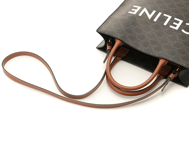 CELINE バーティカルカバ CELINE セリーヌ バーティカル カバ スモール タン PVC/カーフ