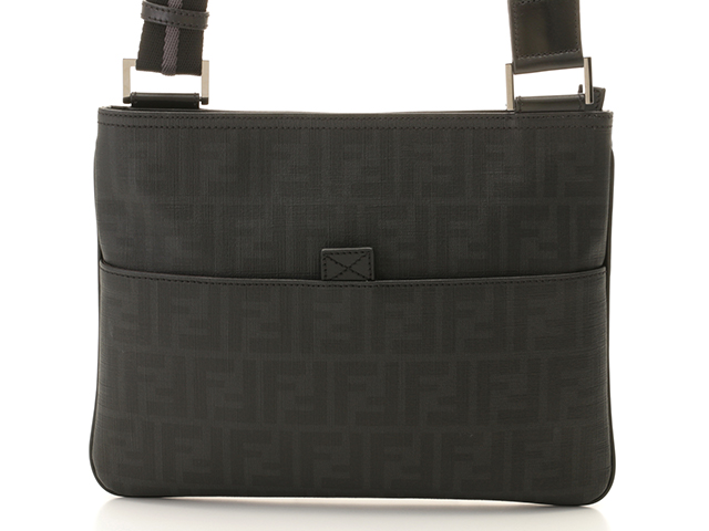 FENDI フェンディ ズッカ ショルダーバッグ ブラック PVC/レザー