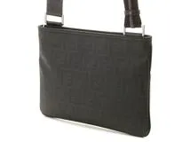 FENDI フェンディ ズッカ ショルダーバッグ ブラック PVC/レザー