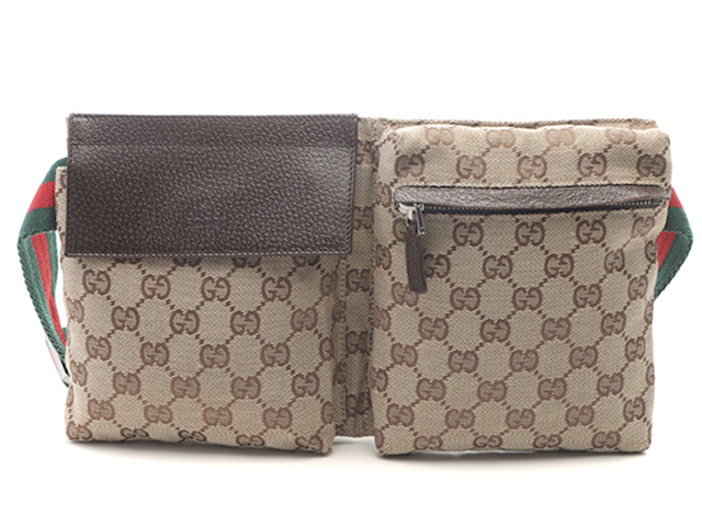 GUCCI グッチ GGウエストバッグ キャンバス／レザー ベージュ