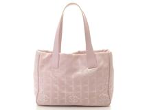CHANEL シャネル ニュートラベルライントートPM ピンク/ゴールド金具 ナイロン/カーフ A20457【472】YY