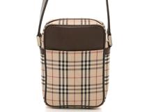 BURBERRY バーバリー ショルダーバッグ キャンバス/レザー ベージュ/ダークブラウン【472】YY