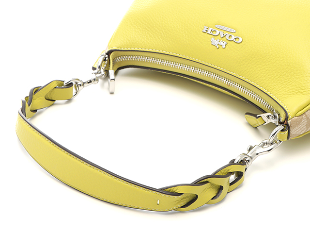 COACH コーチ シグネチャー テリ 2WAYバッグ イエロー/ベージュ
