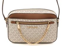 MICHAEL KORS　マイケルコース　ＭＫシグネチャー　ショルダーバッグ　ホワイト／ブラウン　PVC/レザー【430】2148103865626