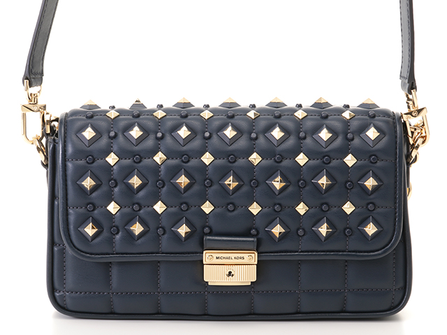 MICHAL KORS マイケルコース スタッズ 2WAYバッグ ネイビー