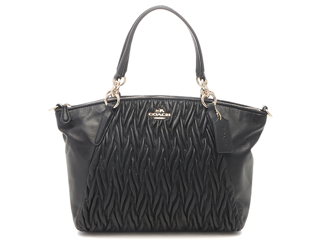 COACH コーチ 2WAYバッグ ブラック レザー F37081【431