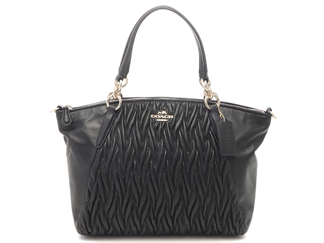 COACH コーチ 2WAYバッグ ブラック レザー F37081【431