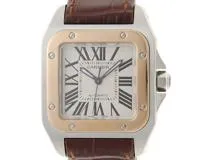 Cartier カルティエ サントス 100MM W20107X7 SS/カワ シルバー
