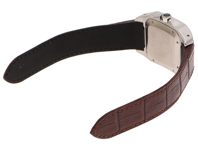 Cartier  カルティエ　サントス 100MM　W20107X7　SS/カワ　シルバー　メンズ　自動巻き2148103866098【432】