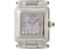 Chopard　ショパール　ハッピースポーツ スクエア　27/8893-23　ムービング5PD　クォーツ　ピンクシェル文字盤 　レディース【431】2148103866739