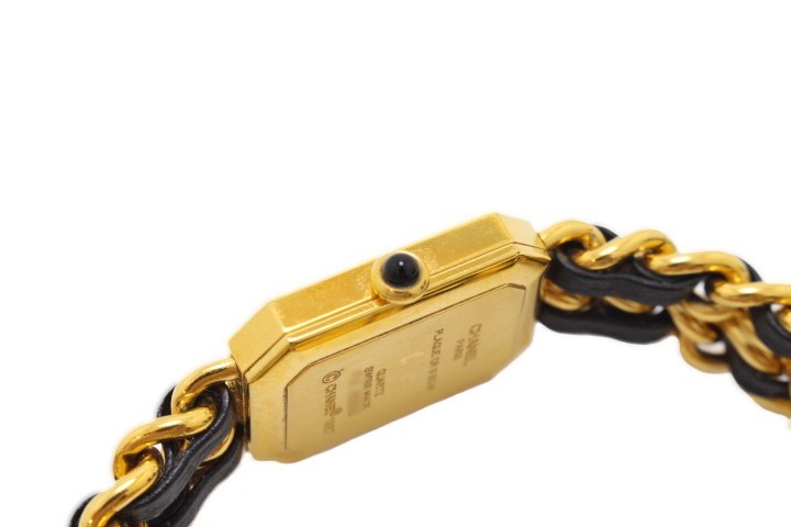 CHANEL シャネル プルミエールM H0001 GP/レザー ブラック文字盤