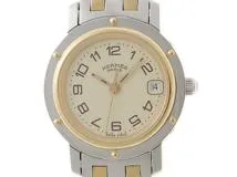 104-6☆超美品☆ HERMES エルメス クリッパー アイボリー 腕時計 104-6☆超美品☆ HERMES エルメス クリッパー アイボリー 腕時計