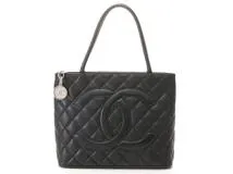 CHANEL シャネル マトラッセ 復刻トート ブラック/SV キャビア