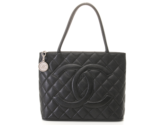 CHANEL シャネル マトラッセ 復刻トート ブラック/SV キャビア