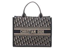 DIOR ディオール トートバッグ オブリークブックトートバッグ ミディアム ジャカード/レザー ネイビー M1324CZBB_M928【472】YY