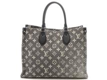 LOUIS VUITTON ルイヴィトン トートバッグ オンザゴーMM モノグラム・ジャカードデニム グレー M46448【472】YY
