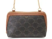 CELINE チェーン付きクラッチ トリオンフ ▲10E382CBX.04LU 直営店【CELINE】チェーン付きクラッチ トリオンフキャンバス