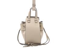 LOEWE　ロエベ　ハンモックド　ローストリングバッグミニ　グレー　レザー/キャンバス　【471】　Y