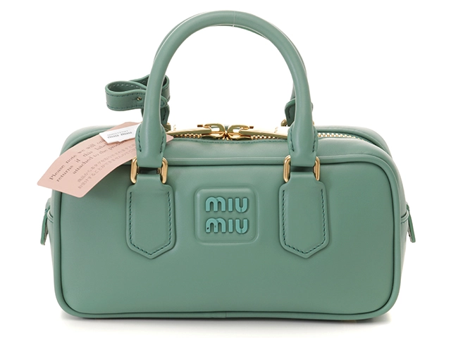 選べるカラー／miumiu／ミュウミュウ／5BB142／高級レザーバッグ ダークブラウン アルカディ パデッド スエード トップハンドル
