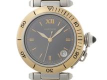 Cartier　カルティエ　パシャ ドゥ カルティエ プロンジャー　W31016N1　ステンレス/イエローゴールド　SS/YG　グレー　男女兼用　自動巻き【432】2148103869266
