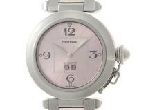 Cartier カルティエ 腕時計 2002年並行品 パシャC ビッグデイト W31058M7 自動巻き ピンク文字盤 ステンレス 自動巻き　2148103869280【471】