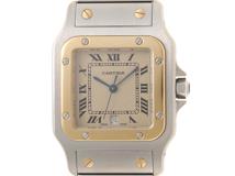 Cartier　カルティエ　時計　サントス ガルベLM　W20011C4　前期モデル　アイボリー文字盤　イエローゴールド/ステンレススチール　クォーツ　メンズ