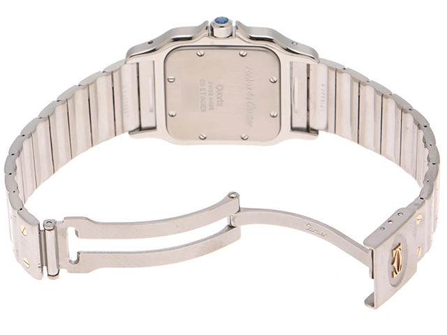 Cartier　カルティエ　時計　サントス ガルベLM　W20011C4　前期モデル　アイボリー文字盤　イエローゴールド/ステンレススチール　クォーツ　メンズ