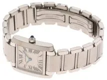 Cartier　カルティエ　タンクフランセーズSM　W51008Q3　SS　ホワイト文字盤　女性用クオーツ時計【473】