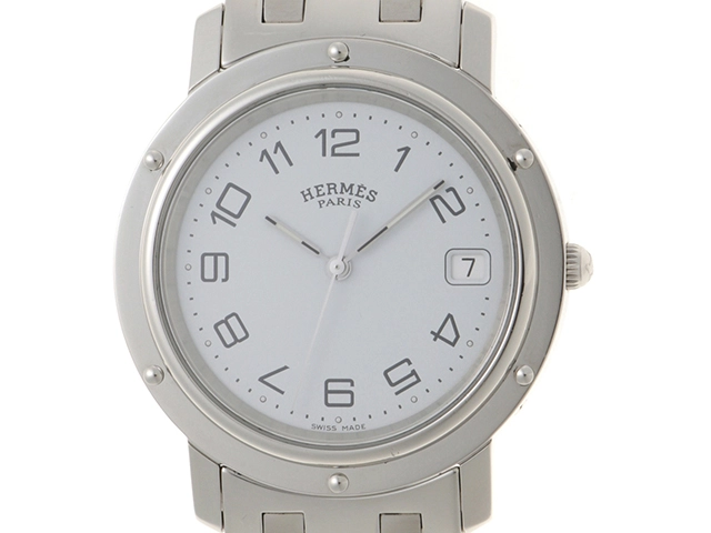 HERMES エルメス クリッパー ホワイト ステンレス CL6.710 メンズ