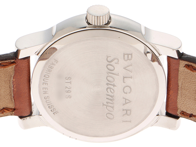 BVLGARI ブルガリ ソロテンポ ST29S ピンク文字盤 SS/革