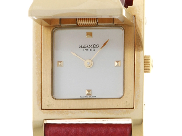 HERMES エルメス メドール ホワイト文字盤 クォーツ レディース