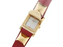 HERMES エルメス メドール ホワイト文字盤 クォーツ レディース