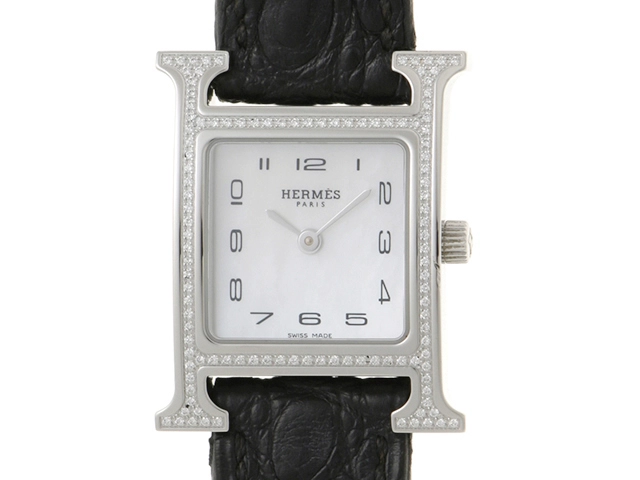 HERMES エルメス 腕時計 Hウォッチ HH1.235 SS/アリゲーターベルト  