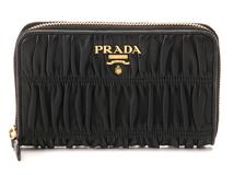 PRADA　プラダ　ナッパゴーフル　ラウンド財布　ブラック　レザー　1ML157【431】2148103871009