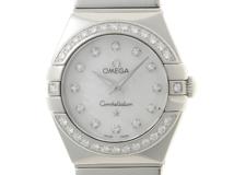 OMEGA　オメガ　コンステレーション　ダイヤベゼル　シェル文字盤　123.153.24.60.55.001　クォーツ　レディース腕時計　2148103871191　【205】