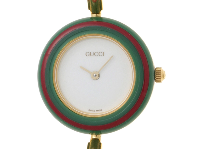 GUCCI グッチ 腕時計 チェンジベゼルS ホワイト GP 11/12.2