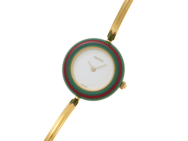 GUCCI　腕時計　チェンジベゼル　11/12.2　クォーツ　GP　レディース グッチ GUCCI チェンジベゼル 11/12.2 ホワイト GP レディース