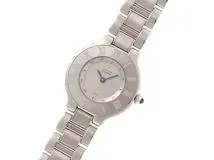 Cartier　カルティエ　マスト21SM　ステンレス　シルバー色文字盤　電池時計【471】I