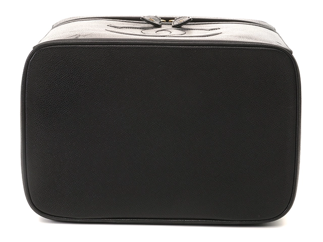 CHANEL シャネル ココマーク 2way横型バニティ ブラック/ゴールド金具 キャビア【431】Y